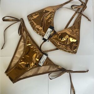 Lisa Marie Fernandez Metallic Gold Bikini